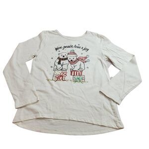Holiday Time Christmas peace Love joy bears shirt L10/12